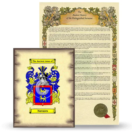 Navares Coat of Arms and Surname History Package