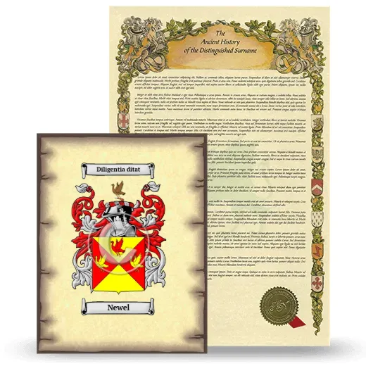 Newel Coat of Arms and Surname History Package