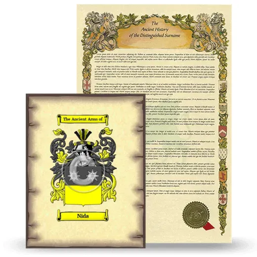 Nida Coat of Arms and Surname History Package