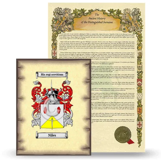 Niles Coat of Arms and Surname History Package