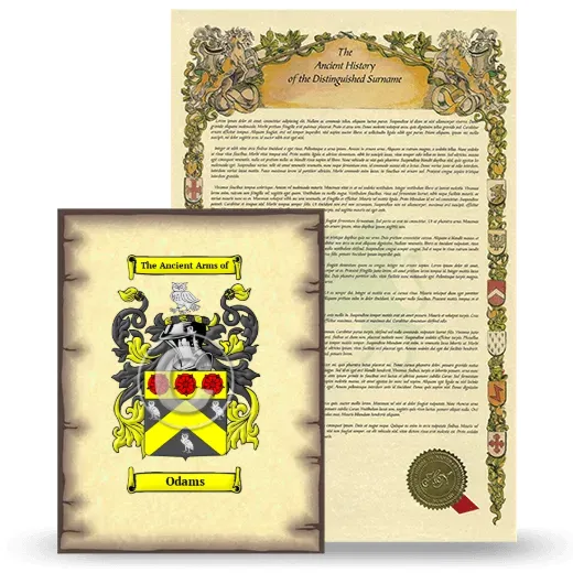 Odams Coat of Arms and Surname History Package