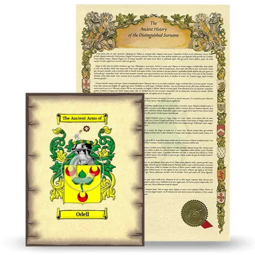 Odell Coat of Arms and Surname History Package