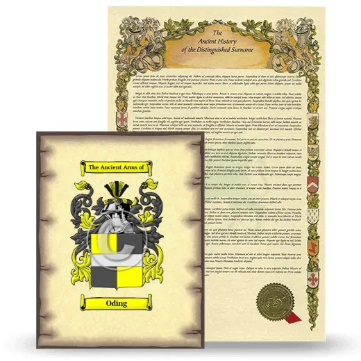 Oding Coat of Arms and Surname History Package