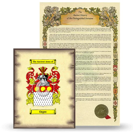 Orger Coat of Arms and Surname History Package