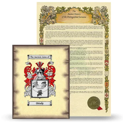 Ottely Coat of Arms and Surname History Package