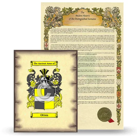 Otten Coat of Arms and Surname History Package