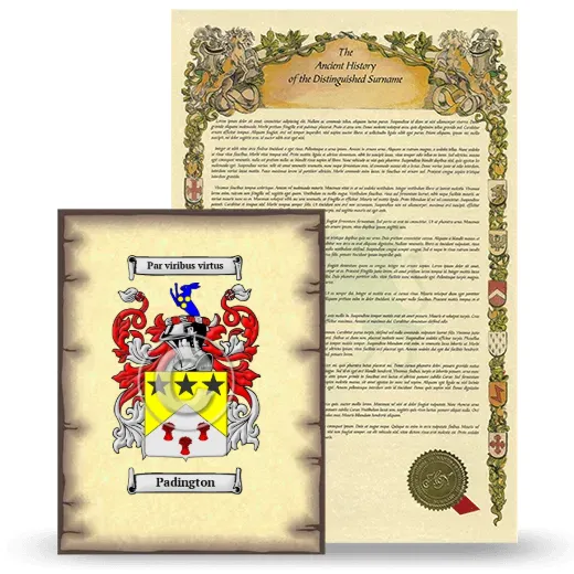 Padington Coat of Arms and Surname History Package