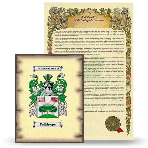 Pailthorpe Coat of Arms and Surname History Package