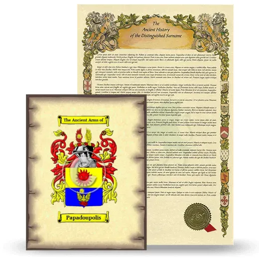 Papadoupolis Coat of Arms and Surname History Package