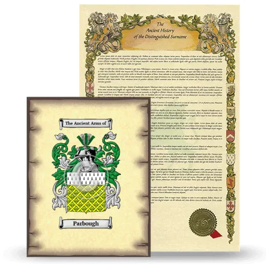 Parbough Coat of Arms and Surname History Package