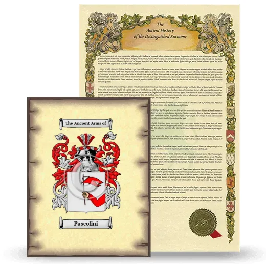 Pascolini Coat of Arms and Surname History Package