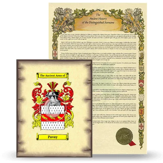 Pavay Coat of Arms and Surname History Package