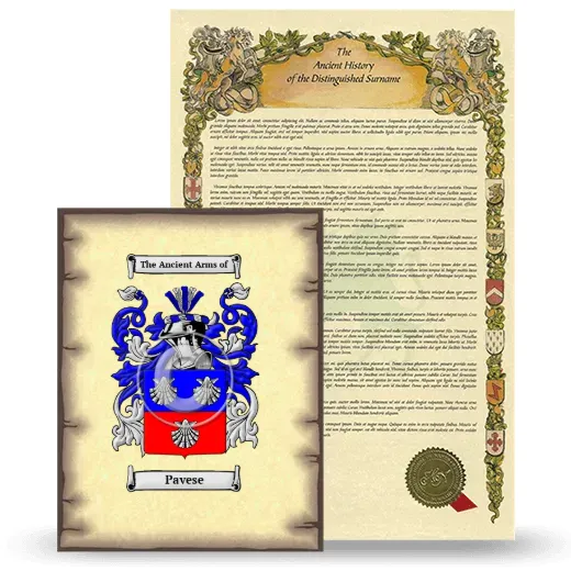 Pavese Coat of Arms and Surname History Package