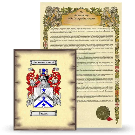 Paxton Coat of Arms and Surname History Package