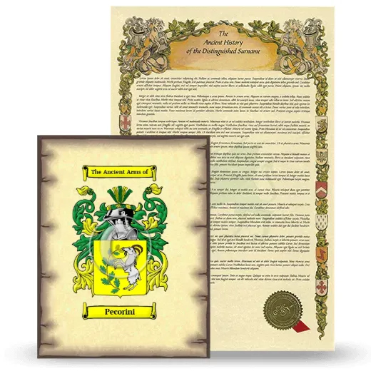 Pecorini Coat of Arms and Surname History Package