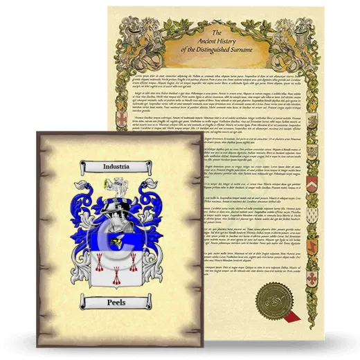Peels Coat of Arms and Surname History Package