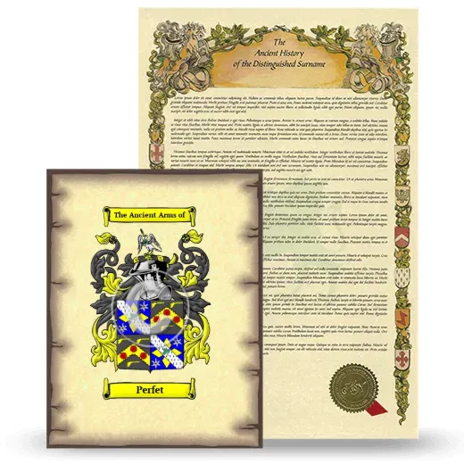 Perfet Coat of Arms and Surname History Package