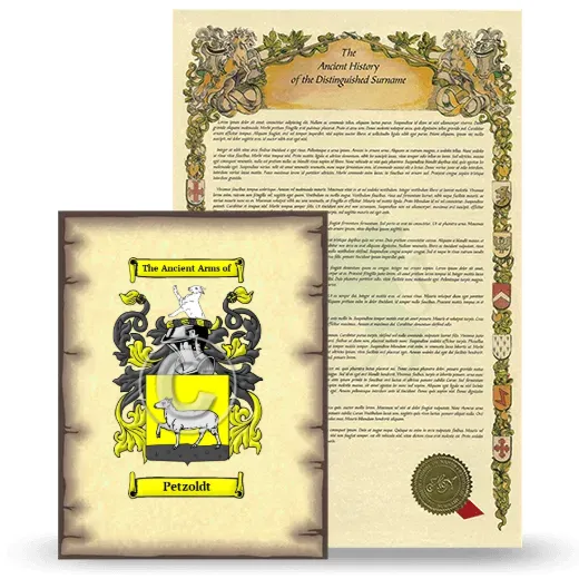 Petzoldt Coat of Arms and Surname History Package