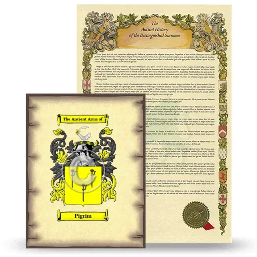 Pigrim Coat of Arms and Surname History Package
