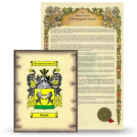 Porcia Coat of Arms and Surname History Package