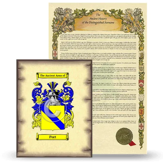 Port Coat of Arms and Surname History Package