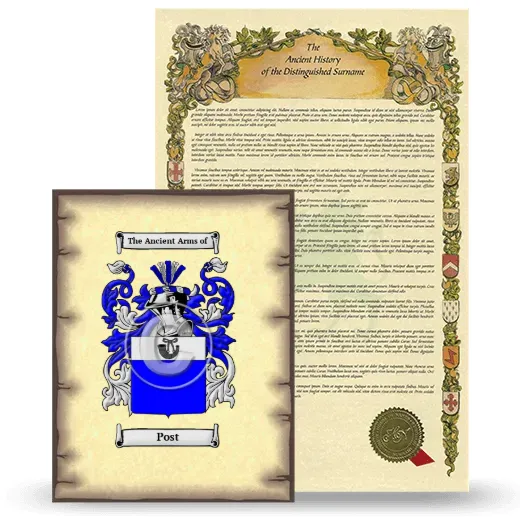 Post Coat of Arms and Surname History Package