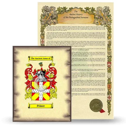 Prince Coat of Arms and Surname History Package