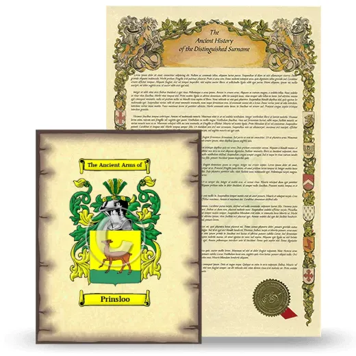 Prinsloo Coat of Arms and Surname History Package