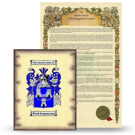 Prud-hommeaux Coat of Arms and Surname History Package
