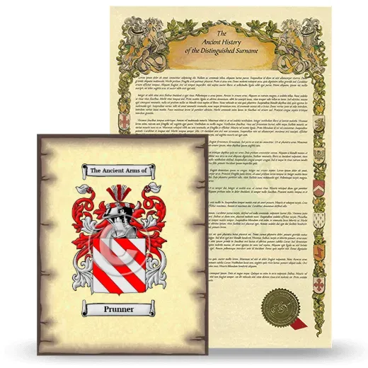 Prunner Coat of Arms and Surname History Package