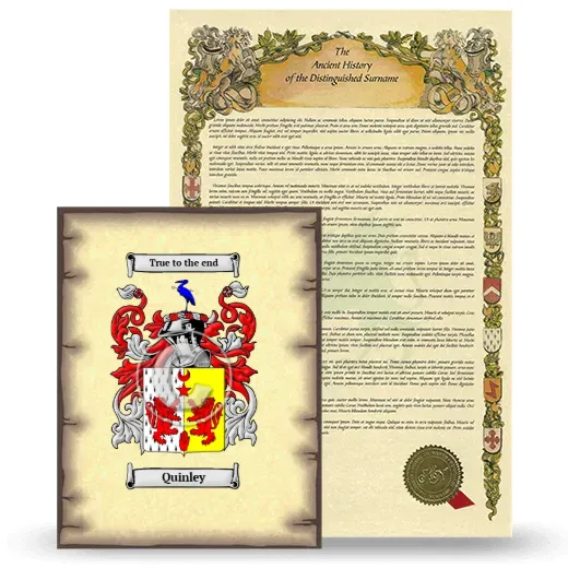 Quinley Coat of Arms and Surname History Package