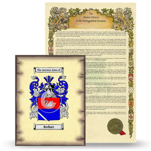 Redner Coat of Arms and Surname History Package