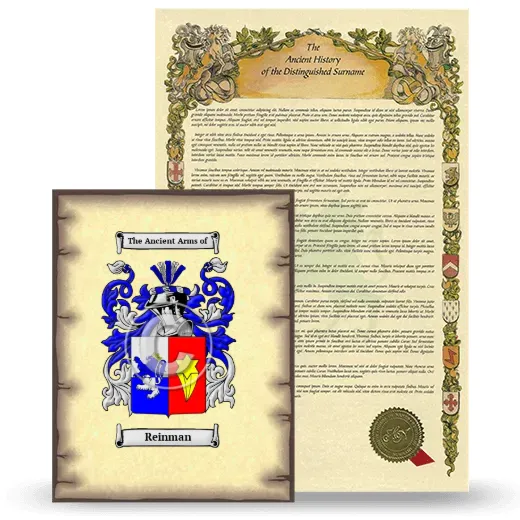 Reinman Coat of Arms and Surname History Package