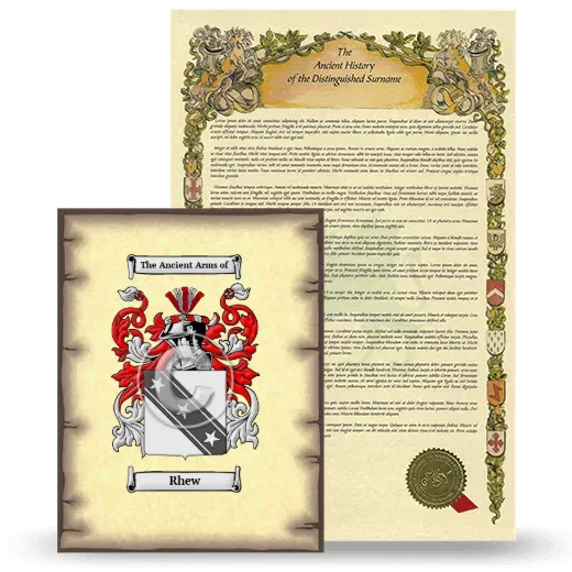 Rhew Coat of Arms and Surname History Package