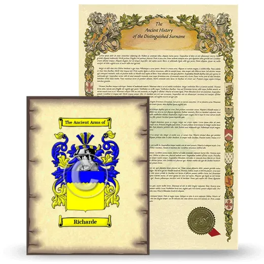 Richarde Coat of Arms and Surname History Package