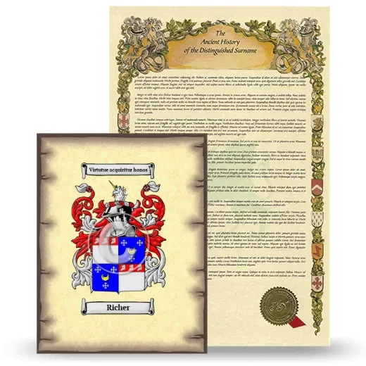 Richer Coat of Arms and Surname History Package