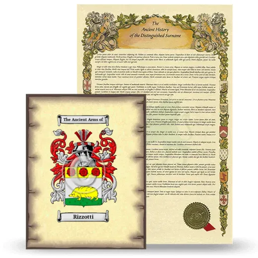 Rizzotti Coat of Arms and Surname History Package