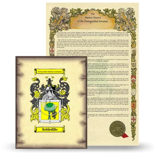 Robledillo Coat of Arms and Surname History Package