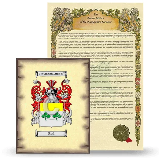 Rod Coat of Arms and Surname History Package