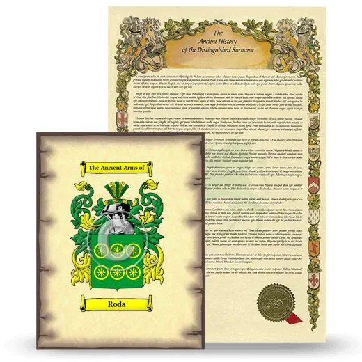 Roda Coat of Arms and Surname History Package