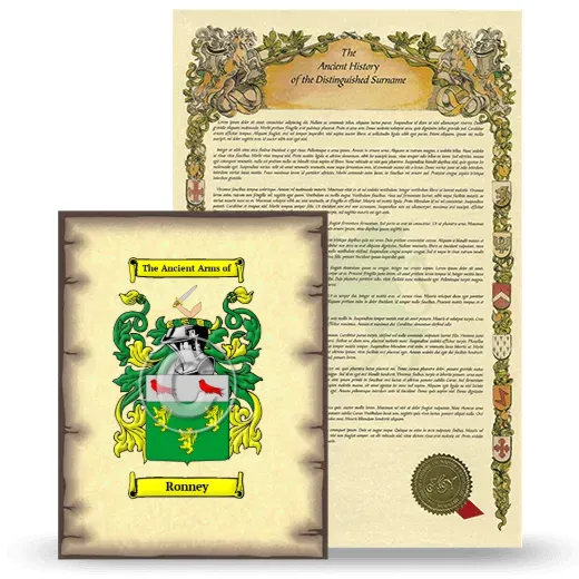 Ronney Coat of Arms and Surname History Package