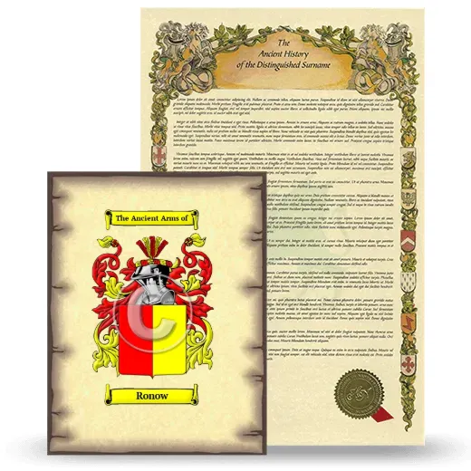 Ronow Coat of Arms and Surname History Package