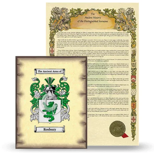 Rosbury Coat of Arms and Surname History Package