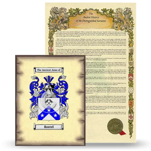 Rostel Coat of Arms and Surname History Package