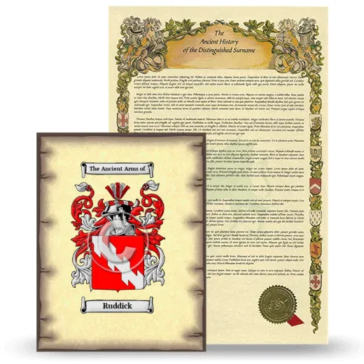 Ruddick Coat of Arms and Surname History Package