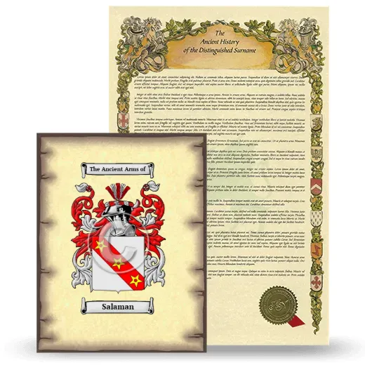 Salaman Coat of Arms and Surname History Package