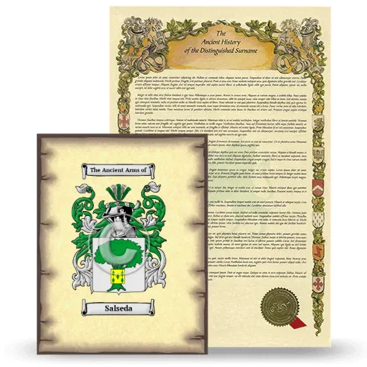 Salseda Coat of Arms and Surname History Package