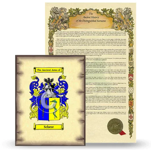 Schere Coat of Arms and Surname History Package