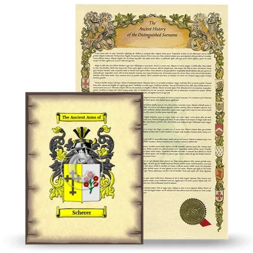 Scherer Coat of Arms and Surname History Package