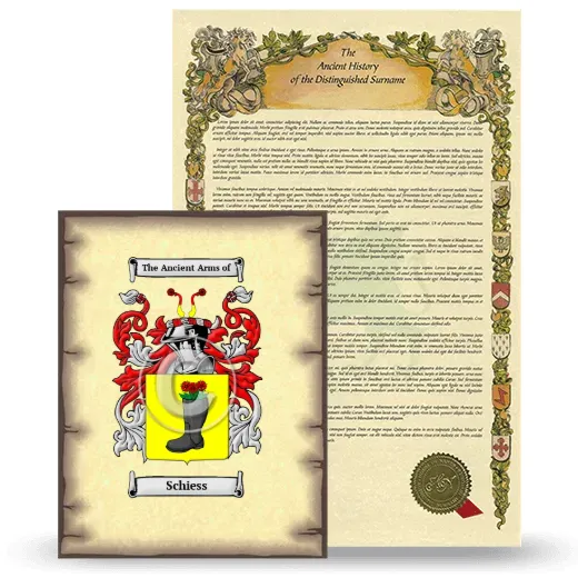 Schiess Coat of Arms and Surname History Package